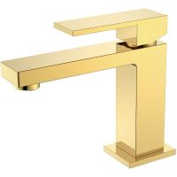 Смеситель для раковины Boheme Qubic 471-G Золото глянцевое — фото 1, Смесители