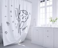 Шторка для ванны Fixsen Teddy Oops FX-2505 Белая Черная — фото 2, Аксессуары для туалета