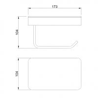 Держатель туалетной бумаги Abber Westen AA1730 с полкой Хром — фото 3, Держатели туалетной бумаги