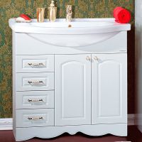 Тумба под раковину Бриклаер Анна 90 4627125412172 Белая глянцевая — фото 1, Тумбы под раковину