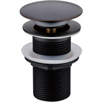 Донный клапан Boheme Black 612-B/2 click-clack Черный — фото 1, Донные клапаны