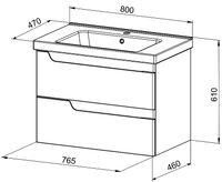 Тумба с раковиной Orange Topline-Milano 80 TP-MR80+RA подвесная Белый глянец — фото 6, Мебель для ванной