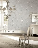 Обои Prima Italiana Colomba 80602 Винил на флизелине (1,06*10) Зеленый/Белый, Вензель/Цветы — фото 2, Обои для стен