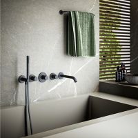 Смеситель для ванны Paffoni Modular Box MDE001NO с термостатом Черный матовый — фото 2, Смеситель для ванны