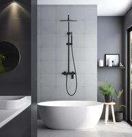 Душевая система Aquatek Лира Черная матовая арт-AQ2440MB — фото 4, Душевые стойки