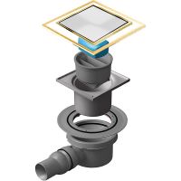 Душевой трап Pestan Confluo Standard 13000175 с решеткой Белый Золото глянец — фото 1, Трапы для душа