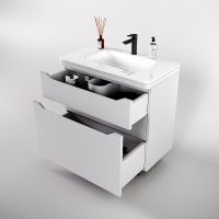 Тумба под раковину Style Line Марелла 80 Люкс Plus СС-00002401 Белый матовый антискрейтч — фото 3, Мебель для ванной