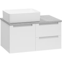 Тумба с раковиной Brevita Cargo 80 УТ000024159 подвесная Белая матовая — фото 3, Мебель для ванной