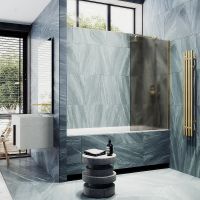 Товар: Шторка на ванну Maybah Glass MGV-75-3ш 700x1400 в широком профиле Золото стекло бронзовое матовое - фото 3 Шторка на ванну Maybah Glass MGV-75-3ш 700x1400 в широком профиле Золото стекло бронзовое матовое — фото 3, Неподвижные шторки для ванной