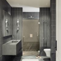 Душевая дверь Maybah Glass MGD-515-4 705x1950 на петлях Хром глянцевый стекло бронзовое — фото 2, Душевые двери в нишу