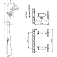 Товар: Душевая система Orange Mia M34-922b Черная - фото 13 Душевая система Orange Mia M34-922b Черная — фото 13, Душевые стойки