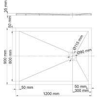 Душевой поддон из искусственного камня WasserKRAFT Dill 120x90 61T07 Черный матовый — фото 3, Душевые поддоны