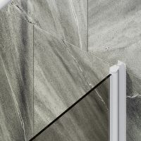 Шторка на ванну Maybah Glass MGV-611-1 600x1400 поворотная на монопетле Белый стекло бронзовое — фото 5, Неподвижные шторки для ванной