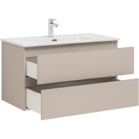 Тумба под раковину Aquanet Вега 2.0 90 337944 подвесная Бежевая — фото 7, Мебель для ванной