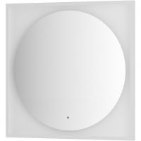 Зеркало Defesto Eclipce 80х80 DF 2238R с подсветкой 18W-3000К/в багетной раме/ИК - выключатель/Теплый белый свет/Белая рама — фото 1, Мебель для ванной