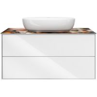 Тумба под раковину Kerama Marazzi Plaza Modern 100 PLB.M.100.2\WHT подвесная Белая глянцевая — фото 1, Тумбы под раковину