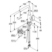 Смеситель для раковины Kludi Pure Style 400250575 Хром — фото 3, Смесители
