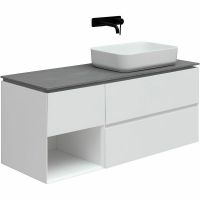 Тумба под раковину Allen Brau Infinity 120 R 1.21007.WM подвесная Белая матовая — фото 1, Мебель для ванной