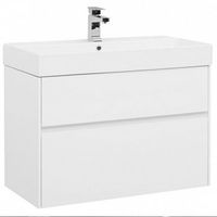 Тумба под раковину Aquanet Бруклин 85 подвесная Белая 203960 — фото 2, Тумбы под раковину