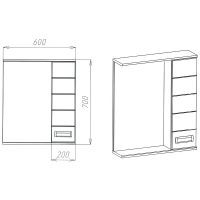 Зеркало со шкафом VIANT Вена 60 R VVEN60-ZSHR Белое — фото 6, Зеркальные шкафы в ванную