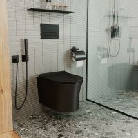 Товар: Комплект унитаза с инсталляцией Point Вега 886914GBOO+PN41711BM Черный матовый с сиденьем Микролифт и клавишей смыва Хром глянцевый - фото 8 Комплект унитаза с инсталляцией Point Вега 886914GBOO+PN41711BM Черный матовый с сиденьем Микролифт и клавишей смыва Хром глянцевый — фото 8, Унитазы