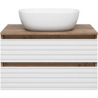 Товар: Тумба под раковину Brevita Dakota 70 DAK-09070-19/01-2Я подвесная Белая матовая Дуб Галифакс олово - фото 2 Тумба под раковину Brevita Dakota 70 DAK-09070-19/01-2Я подвесная Белая матовая Дуб Галифакс олово — фото 2, Мебель для ванной