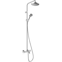 Душевая система Hansgrohe Vernis Blend Showerpipe 200 1jet EcoSmart 26079000 с термостатом Хром — фото 1, Душевые стойки