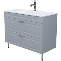 Тумба с раковиной Iddis Oxford 100 Светло-серая арт-OXF10L1i95K — фото 2, Тумбы с раковиной