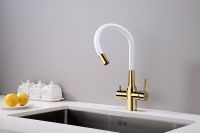 Товар: Смеситель для кухни Paulmark Salix Sa213419-Gw Золото Белый - фото 5 Смеситель для кухни Paulmark Salix Sa213419-Gw Золото Белый — фото 5, Смесители для кухни
