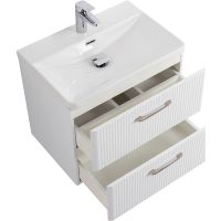 Тумба под раковину BelBagno Due 50 DUE-500-2C-SO-BM-P подвесная Белый металлик — фото 4, Тумбы под раковину