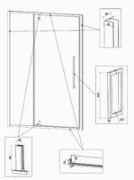 Душевая дверь Veconi Vianno VN-34 120 VN34-120-01-C7 профиль Хром стекло прозрачное — фото 4, Распашные душевые двери