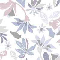 Обои Marburg Flora Винил на флизелине (0,53*10,05) Фиолетовый/Сиреневый/Белый, Листья/Цветы арт-47470 — фото 2, Обои для стен