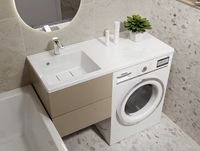 Товар: Раковина Paola Magenta 110 L с местом под стиральную машину Белая глянцевая - фото 6 Раковина Paola Magenta 110 L с местом под стиральную машину Белая глянцевая — фото 6, Раковины