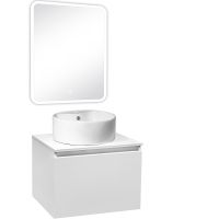 Тумба под раковину Runo Бари 60 00-00001473 подвесная Белая — фото 18, Тумбы под раковину