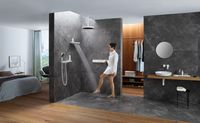 Боковой душ Hansgrohe Rainfinity с полкой Хром арт-26243000 — фото 8, Верхние души