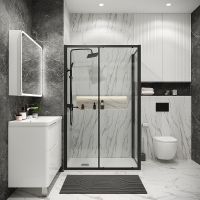 Душевой уголок Grossman Cosmo 120х70 120.K33.02.1270.21.00 профиль Черный матовый стекло прозрачное — фото 4, Душевые уголки