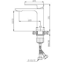 Смеситель для раковины Orange Lutz M04-021cr Хром — фото 7, Смесители для раковины