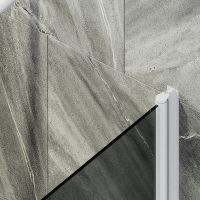 Шторка на ванну Maybah Glass MGV-613-1 600x1400 поворотная на монопетле Белый стекло графитовое — фото 5, Неподвижные шторки для ванной