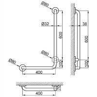 Товар: Поручень Nofer 15159.S Сатин - фото 2 Поручень Nofer 15159.S Сатин — фото 2, Поручни для ванной