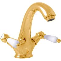 Смеситель для раковины Rav Slezak Morava retro MK528.5Z Золото — фото 1, Смесители для раковины