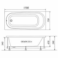 Акриловая ванна Triton Дина 170x75 Щ0000050444 без гидромассажа — фото 7, Ванны