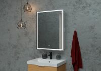 Зеркальный шкаф Континент Allure LED 55 L МВК002 с подсветкой Белый — фото 9, Зеркальные шкафы в ванную