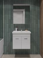 Тумба с раковиной Orange Таис 60 TP2-TUW+RA подвесная Белый глянец — фото 5, Тумбы с раковиной