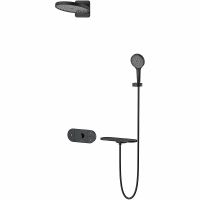 Душевая система Vincea Futura VSFW-2F12TMB с термостатом Черная матовая — фото 1, Встраиваемые душевые комплекты