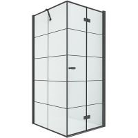 Душевой уголок New Trendy New Soleo Black 90х90 R D-0290A/D-0121B профиль Черный стекло прозрачное — фото 1, Квадратные душевые уголки