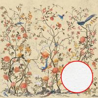 Фреска Ortograf Flora 31243 Фактура бархат FX Флизелин (2,7*2,7) Бежевый/Разноцветный, Цветы/Деревья/Птицы арт-31243 (бархат FX) — фото 1, Фрески
