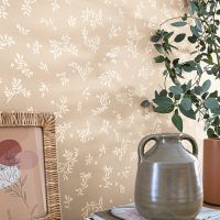 Обои Caselio Danae 103641000 Винил на флизелине (53*10,05) Бежевый, Листья/Цветы — фото 2, Обои для стен