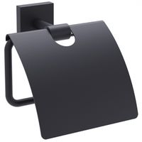 Держатель туалетной бумаги Timo Selene 12042/03 с крышкой Черный — фото 1, Держатели туалетной бумаги