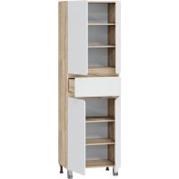 Шкаф пенал СанТа Марс 60 700415 Белый Янтарное дерево — фото 2, Пеналы для ванной комнаты