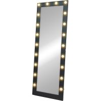 Зеркало Континент 600х1750 ЗГП45 гримерное с подсветкой Черное с механическим выключателем — фото 6, Зеркала в ванную комнату